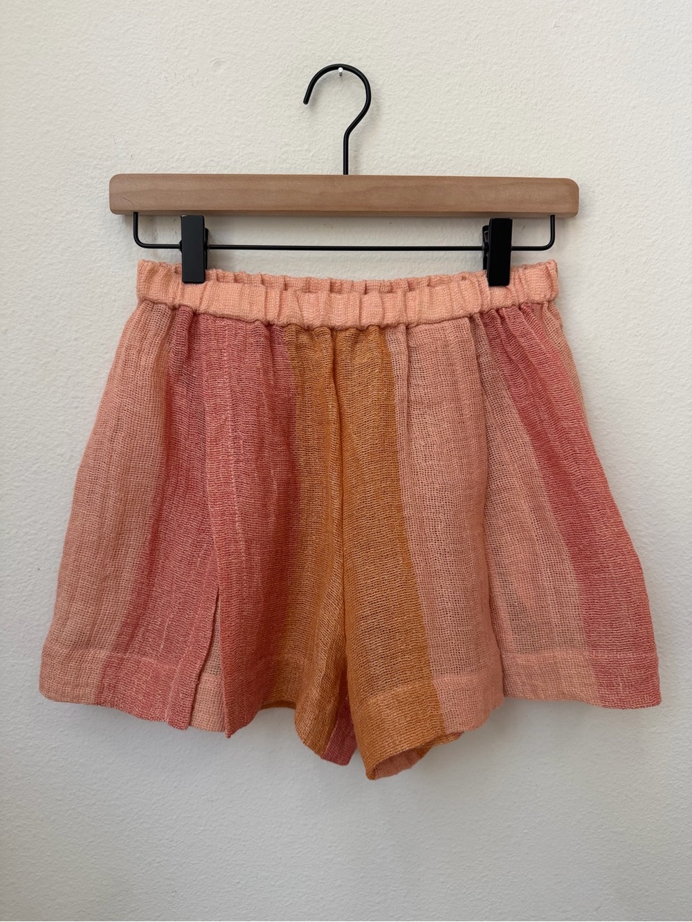 Lisa Marie Fernandez Farrah Shorts Sunset Linen Striped Wide Leg Split Size 1/XS